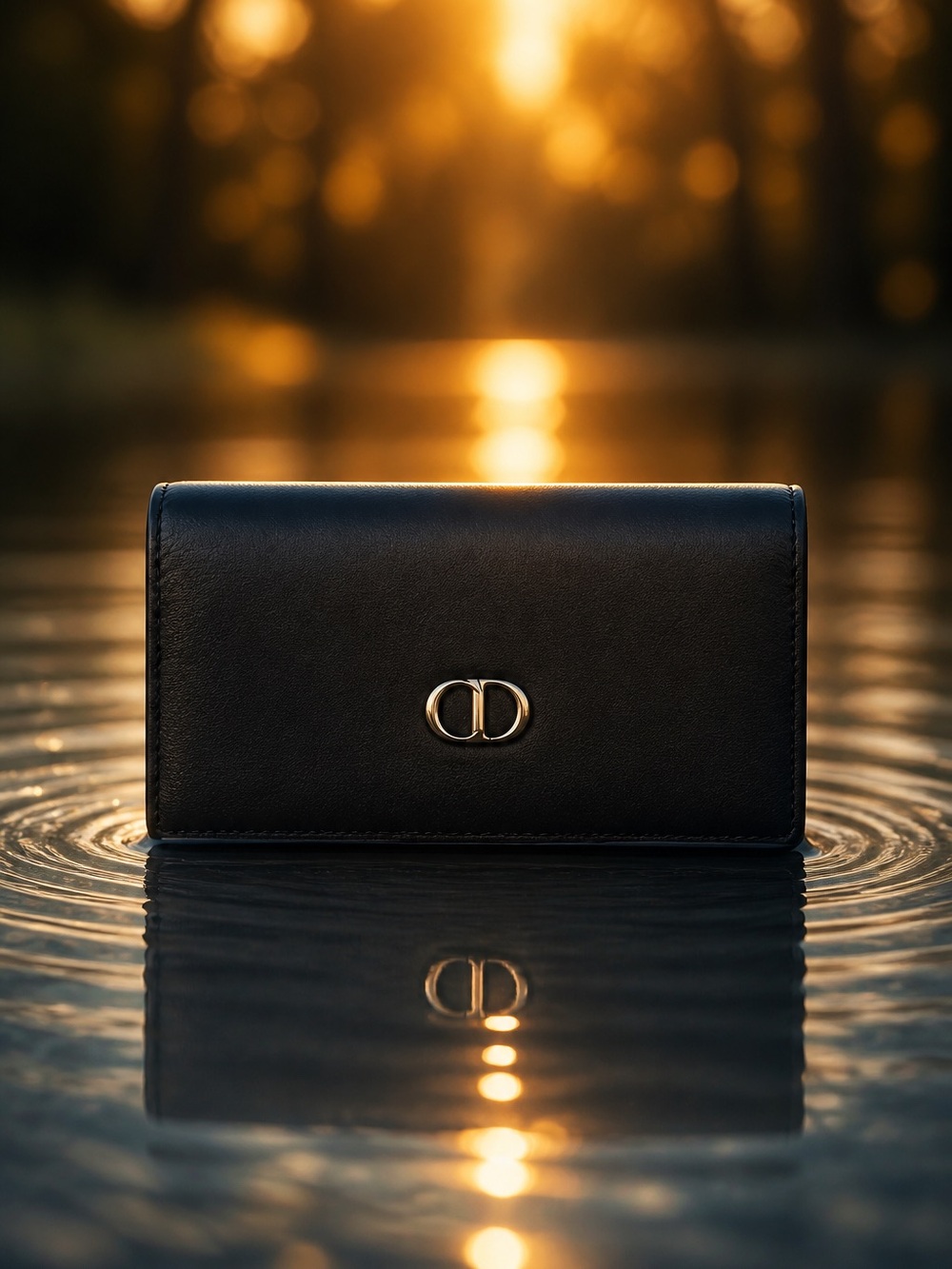 Dior Vintage Black Leather Continental Wallet with CD Emblem - Picture 1 of 8